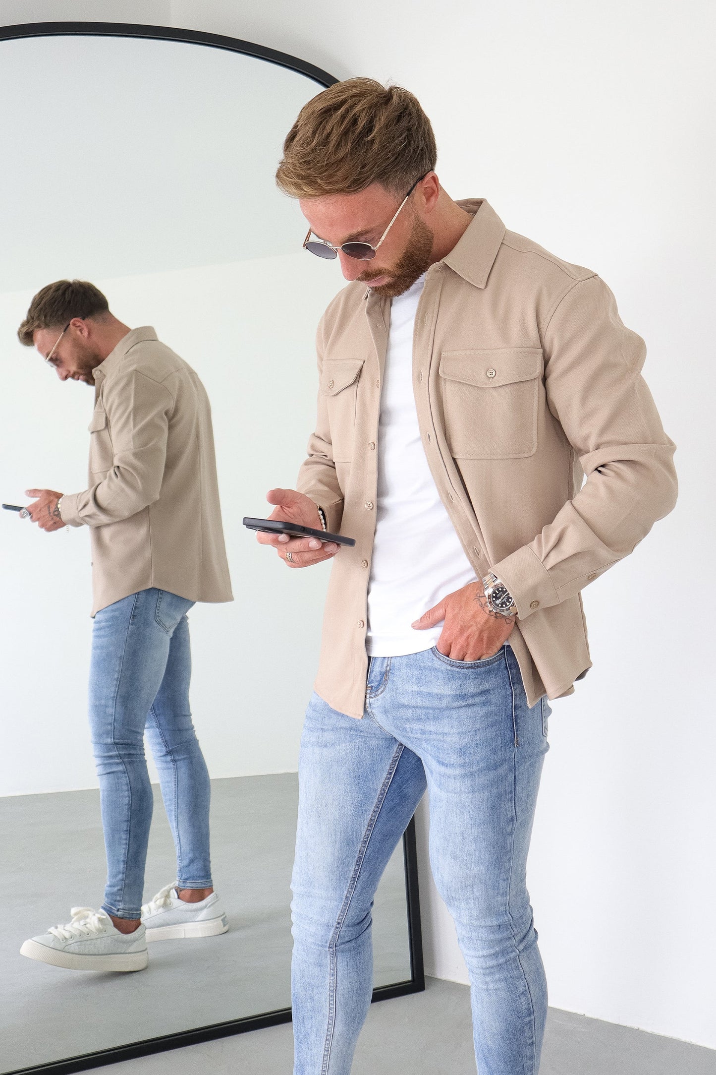 THE MARQUE OVERSHIRT - BEIGE