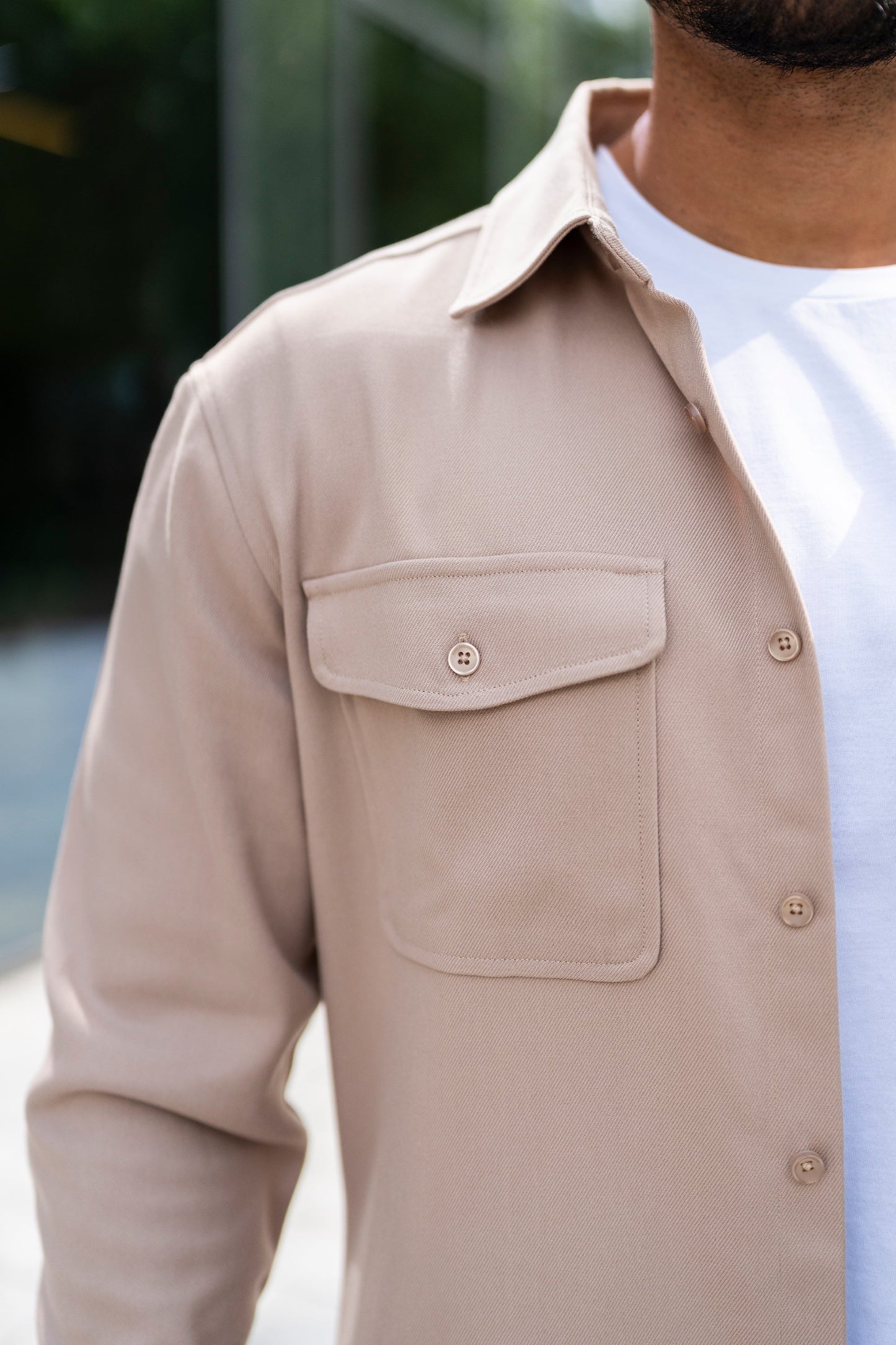 THE MARQUE OVERSHIRT - BEIGE