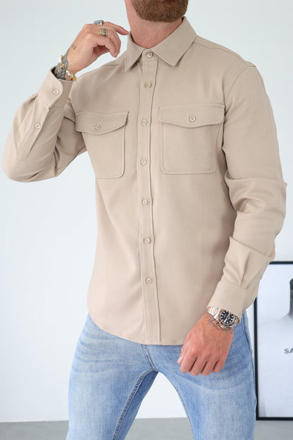 THE MARQUE OVERSHIRT - BEIGE