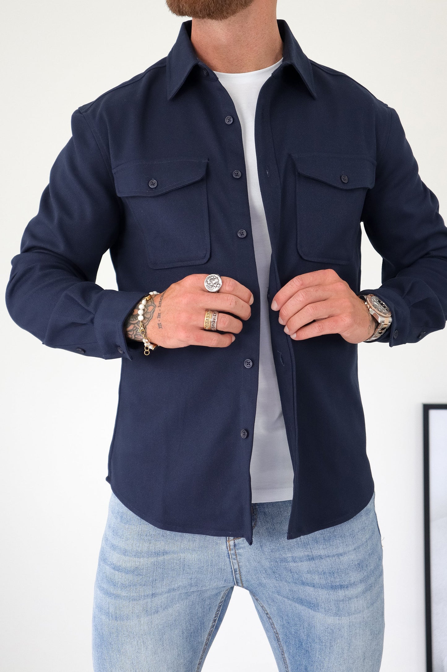 THE DANTE OVERSHIRT - NAVY BLUE