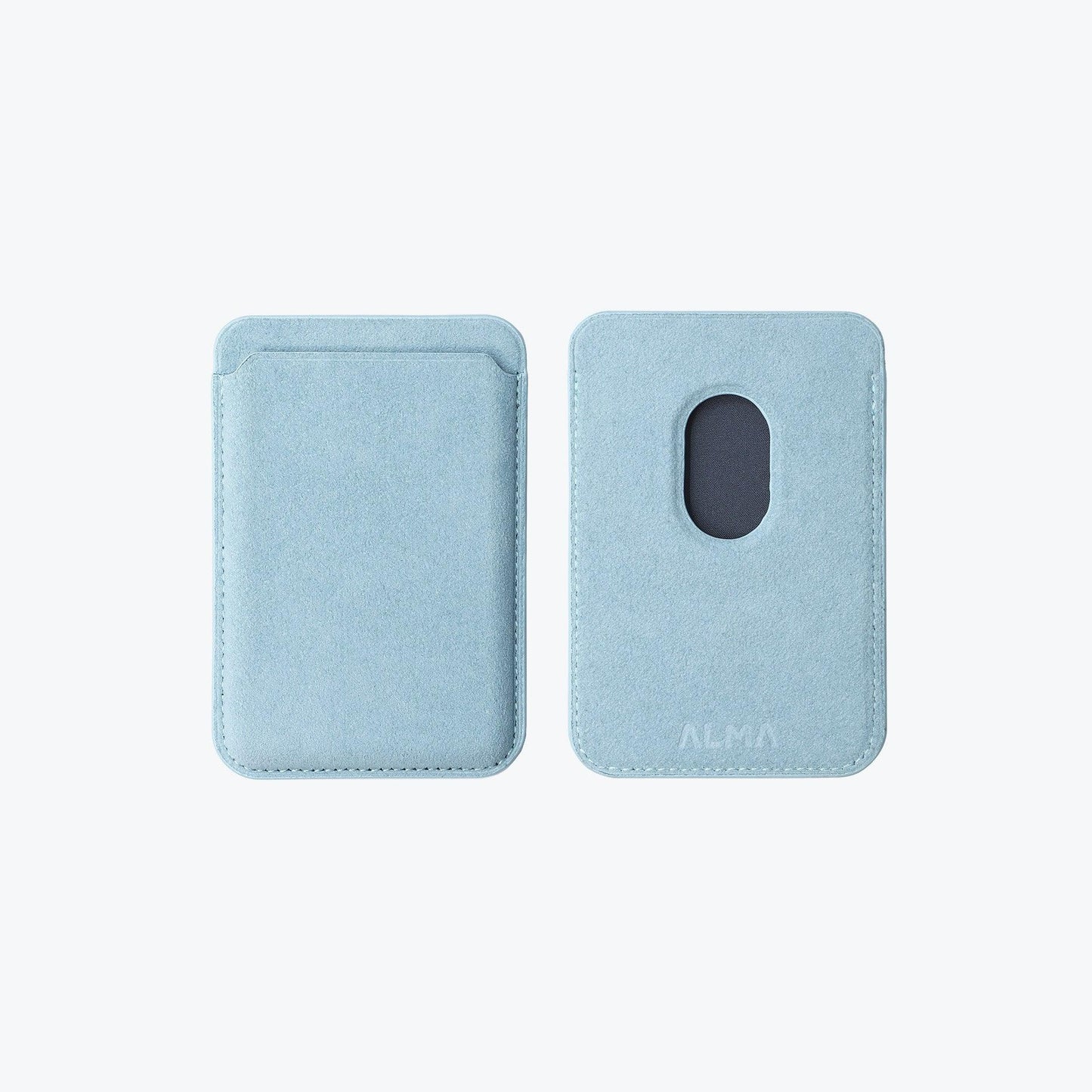 Alcantara MagSafe Phone Cardholder (Baby Blue)