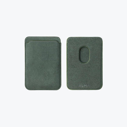 Alcantara MagSafe Phone Cardholder (Forest Green)