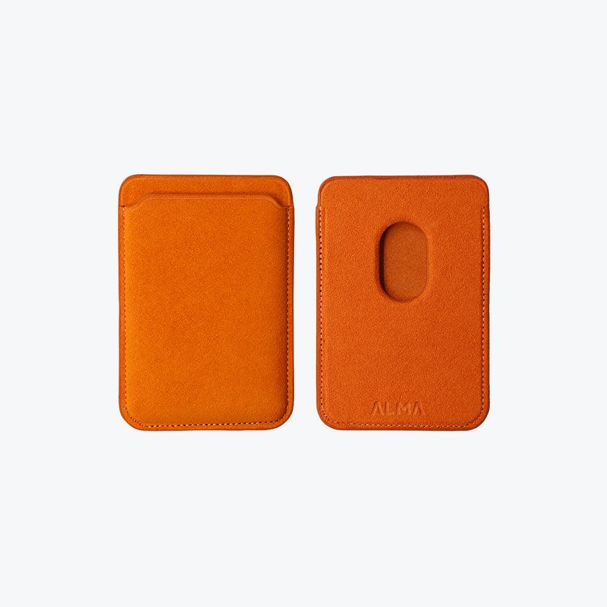 Alcantara MagSafe Phone Cardholder (Orange)