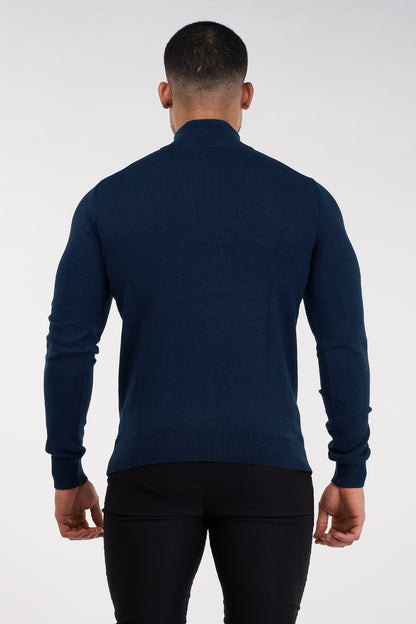 THE MONACO - HALF ZIP SWEATER - BLUE