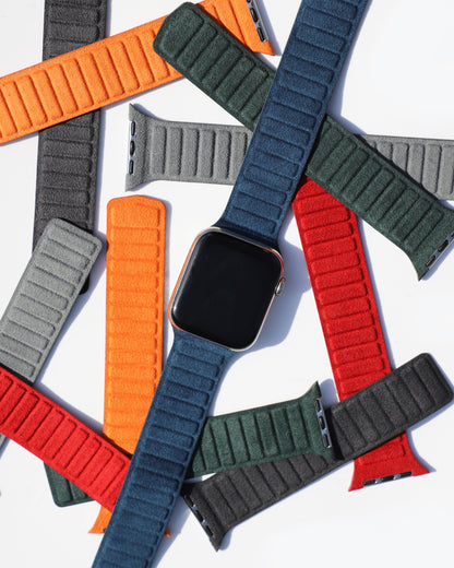 Alcantara Apple Watch Magnetic Bands Version 2 (Orange)