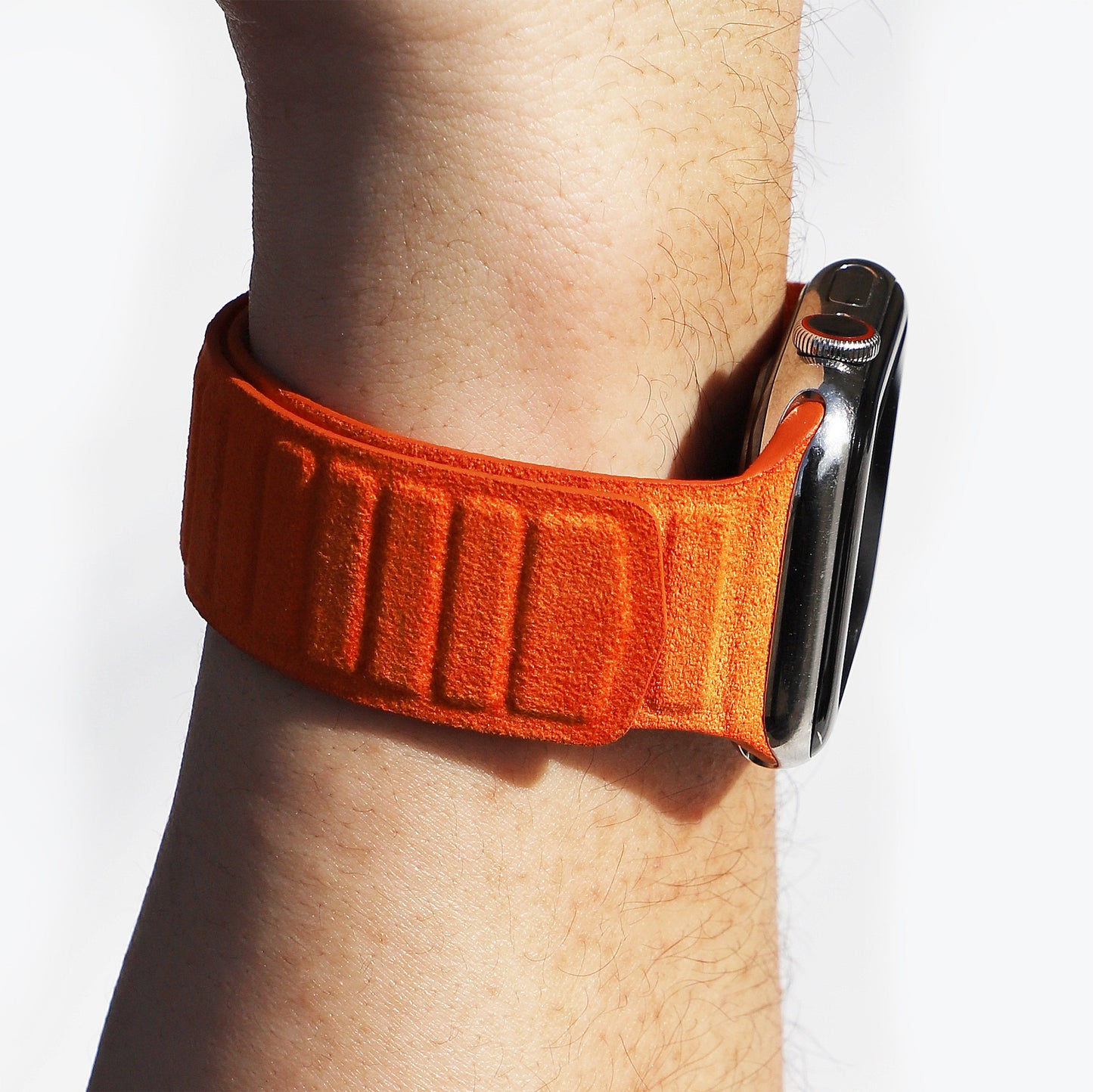 Alcantara Apple Watch Magnetic Bands Version 2 (Orange)