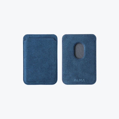 Alcantara MagSafe Phone Cardholder (Navy Blue)