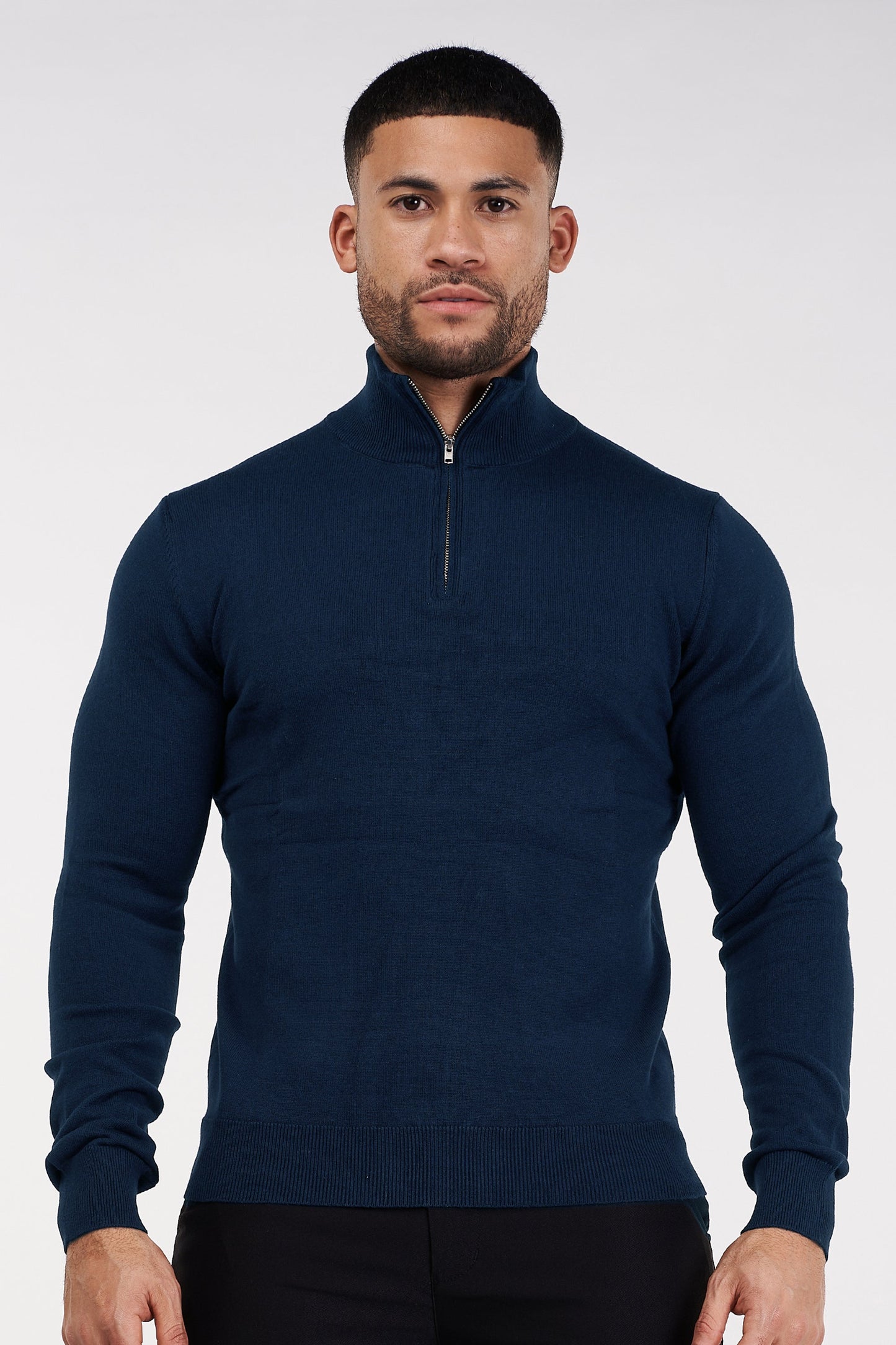 THE MONACO - HALF ZIP SWEATER - BLUE