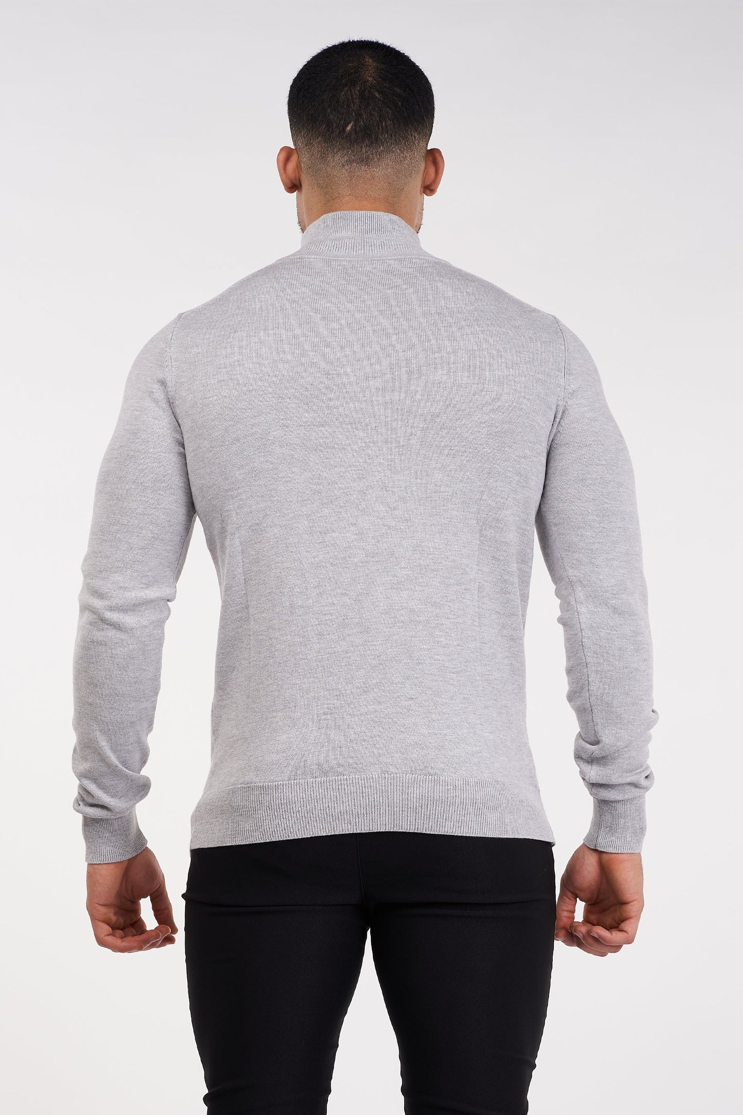 THE MONACO - HALF ZIP SWEATER - GREY