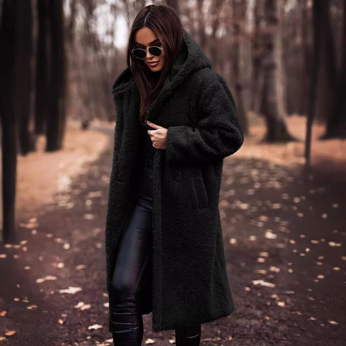 NORDIC - TEDDY COAT ZWART